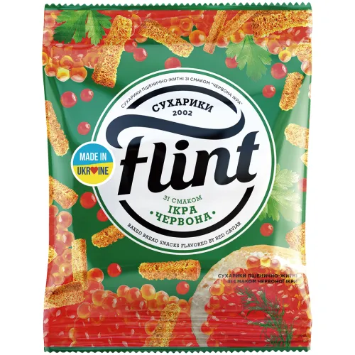 Flint - сухарики из пшеничного хлеба со вкусом икры