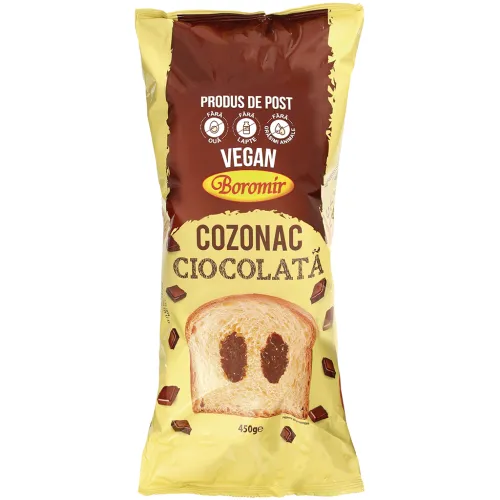 Cozonac ciocolata -Vegan - Produs de post - Hefegebäck mit 30% Schokoladencreme