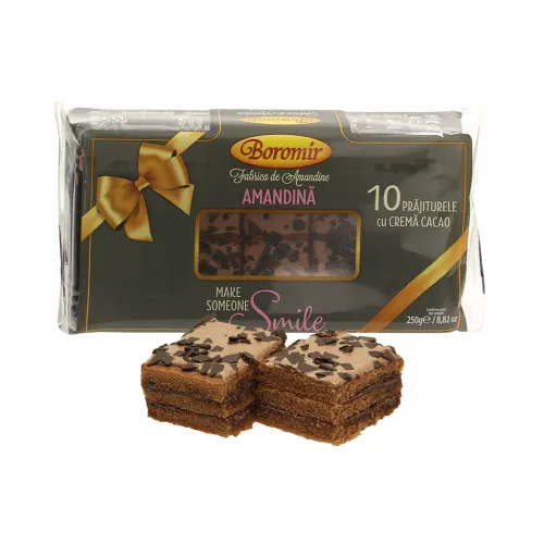 Tортики с 30% кремом со вкусом какао и рома, украшенные 6% хлопьями из какао-содержащей глазури