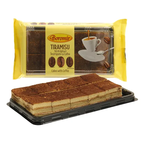 Boromir-Tiramisu - Törtchen mit 30% Creme mit Tiramisu-Geschmack, dekoriert mit magerem Kakaopulver