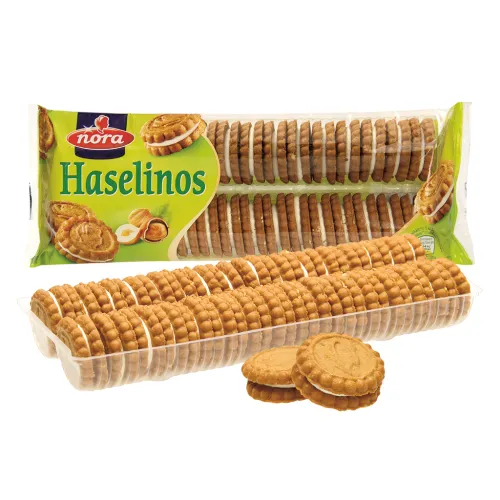 Haselinos Haselnuss-Kekse mit Cremefüllung (25%)
