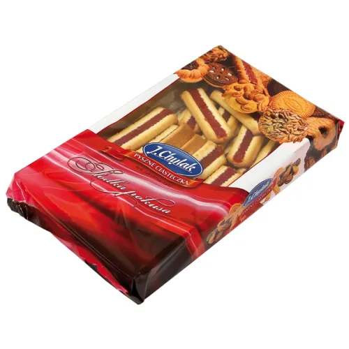 Mürbekekse Koktajlowe mit Fruchtauflage, mit Kirschgeschmack
