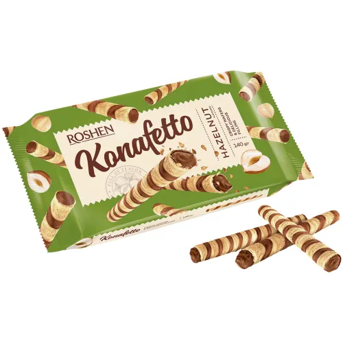 Konafetto Вафельные трубочки с кремом вкусом ореха (59%)