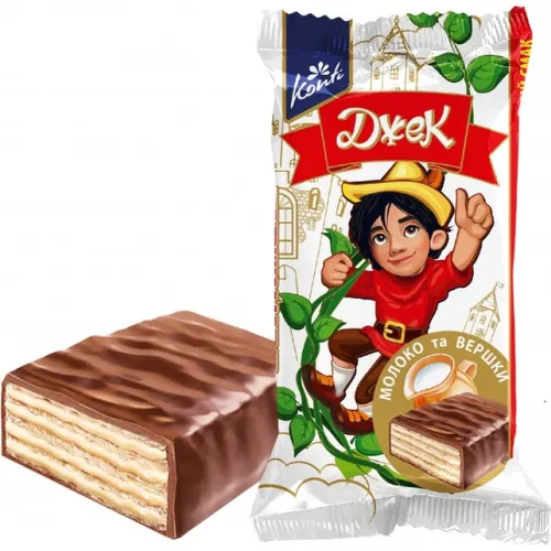 SvitKonti Waffelriegel Jack Waffers mit Milchgeschmack in kakaohaltiger Fettglasur 27%
