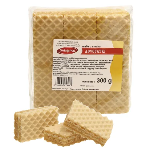 Wafle przekladane nadzieniem advocatki- Вафли с 77% кремовой начинкой со вкусом яичного ликёра
