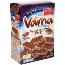 Kakaohaltige Mini-Waffeln mit 75% Creme .. Kakaohaltige Mini-Waffeln mit 75% Creme ..