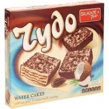 Waffeltörtchen mit 30,4% kakao- und koko.. Waffeltörtchen mit 30,4% kakao- und koko..