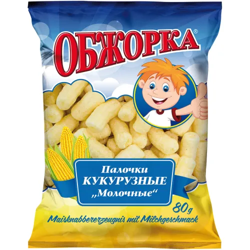 Палочки кукурузные сладкие Обжорка молочные