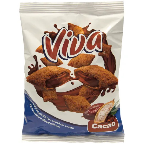 VIVA PILLOWS – Knusprige kakaohaltige Getreidekissen mit 50% Kakaocreme mit Zusatz von Vitaminen