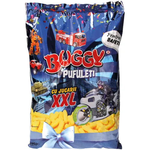 Buggy suprize baieti Maisknabbererzeugnis mit Salz. Enthält Spielzeug.