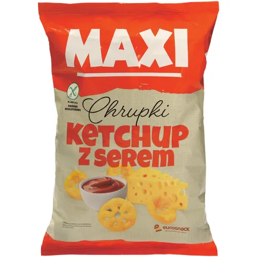 Mais-Snack mit Ketchup-Käse-Geschmack