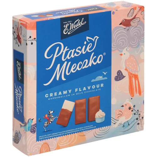 Ptasie Mleczko Smietankowe Schaumzuckerware mit Sahnegeschmack in Milchschokolade