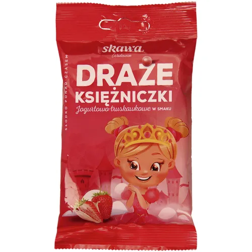 Skawa Draze jogurtowo-truskawkowe Dragees mit Joghurt-Erdbeergeschmack.