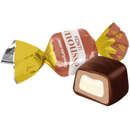 SvitKonti Konfekt Candy Mousse mit Füllung mit Cappuccino Geschmack 28,2% in kakaohaltiger Fettglasur 20% /lose
