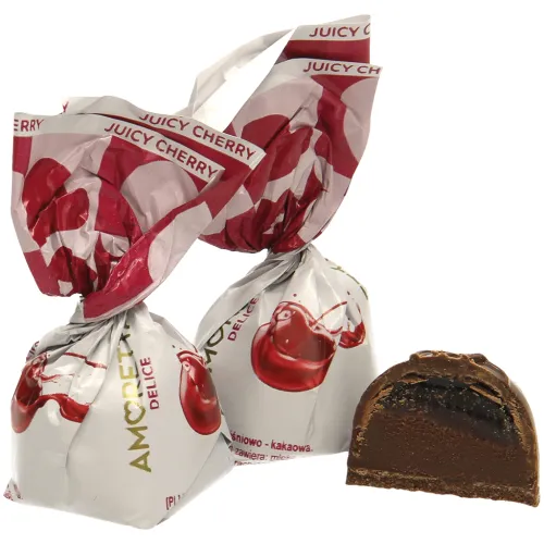 Amoretta Delice Cherry Konfekt doppelt gefüllt (Kakao- & Sauerkirschfüllung) in kakaohaltiger Fettglasur