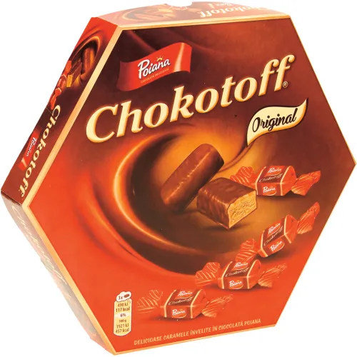 Weichkaramell umhüllt von Milchschokolade (20%). Milchschokolade enthält neben Kakaobutter auch andere pflanzliche Fette.