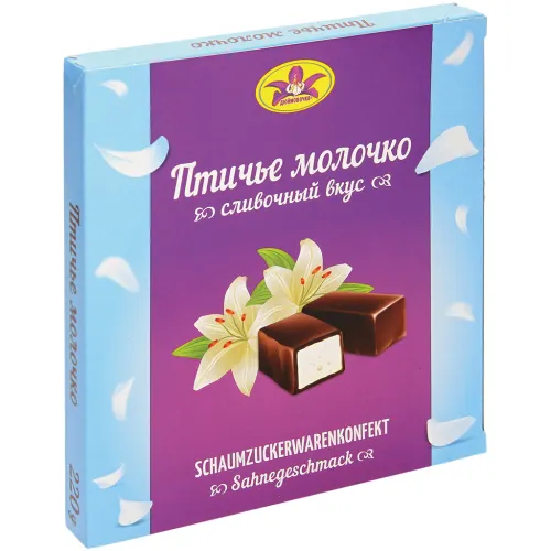 Schaumzuckerwarekonfekt mit Sahnegeschmack Ptitschje Molotschko in kakaohaltiger Fettglasur
