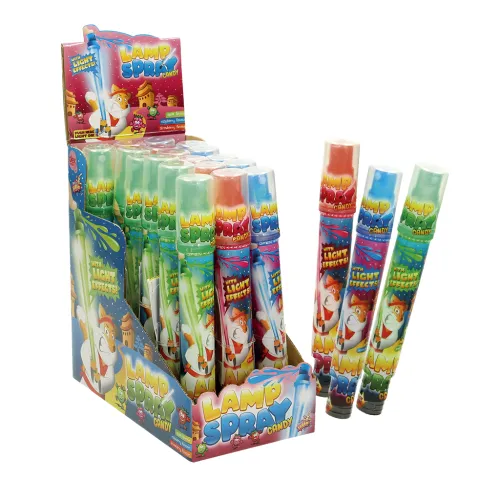 Lamp Candy Spray Жидкая сладость со вкусом яблока, клубники или малины. С фонариком.