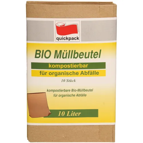 BIO Müllbeutel 10L, kompostierbar, für organische Abfälle, 10 Stk, 20/17x36cm