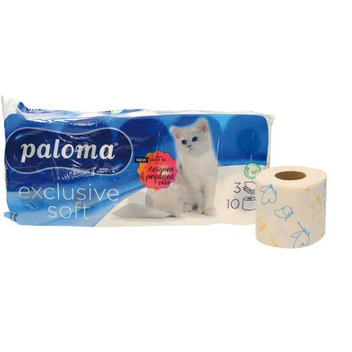 Toilettenpapier Paloma Exclusive Soft Perfumed & Printed 3 Lag.