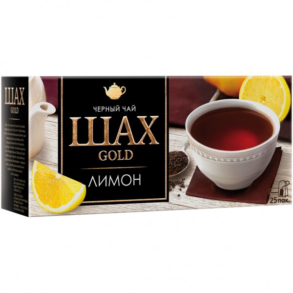Schwarzer Tee "Shah Gold Lemon", aromatisiert – Zitrone, in Teebeuteln