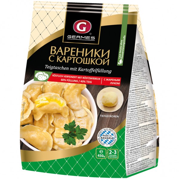 Teigtaschen mit Kartoffeln "Wareniki", tiefgefroren
