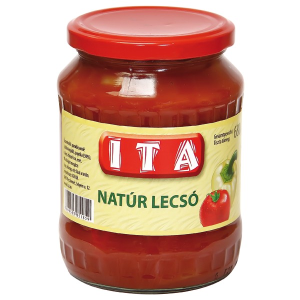 Gelbe Paprika in Tomatensaft aus Tomatensaftkonzentrat "NATUR LECSO"