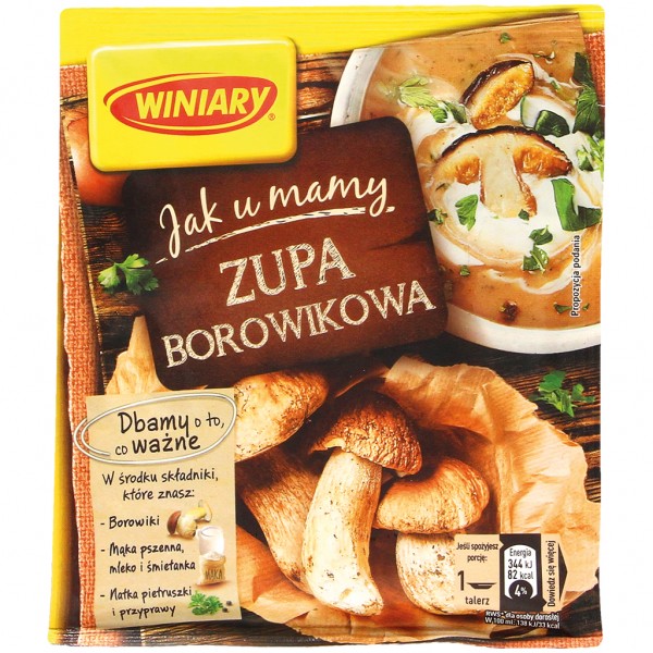 Cremige Steinpilz-Suppe "Zupa Borowikowa - Jak u mamy". Instantprodukt.