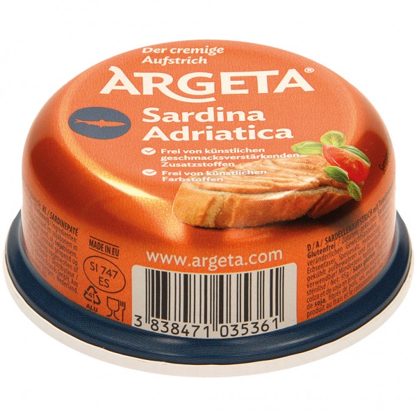 Sardellenaufstrich mit Tomatenmark -Zusatz von Milchprotein.Glutenfrei."Sardina Adriatica"